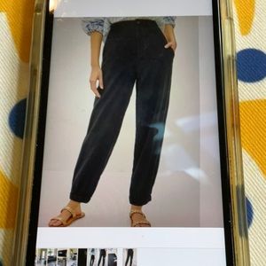 ANTHROPOLOGIE Black Champlain Pockets Joggers Pants Size 14